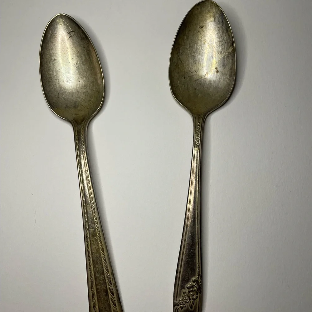 Vintage American Silver Co.Decorative Silverplate Serving Spoons - Set of 2